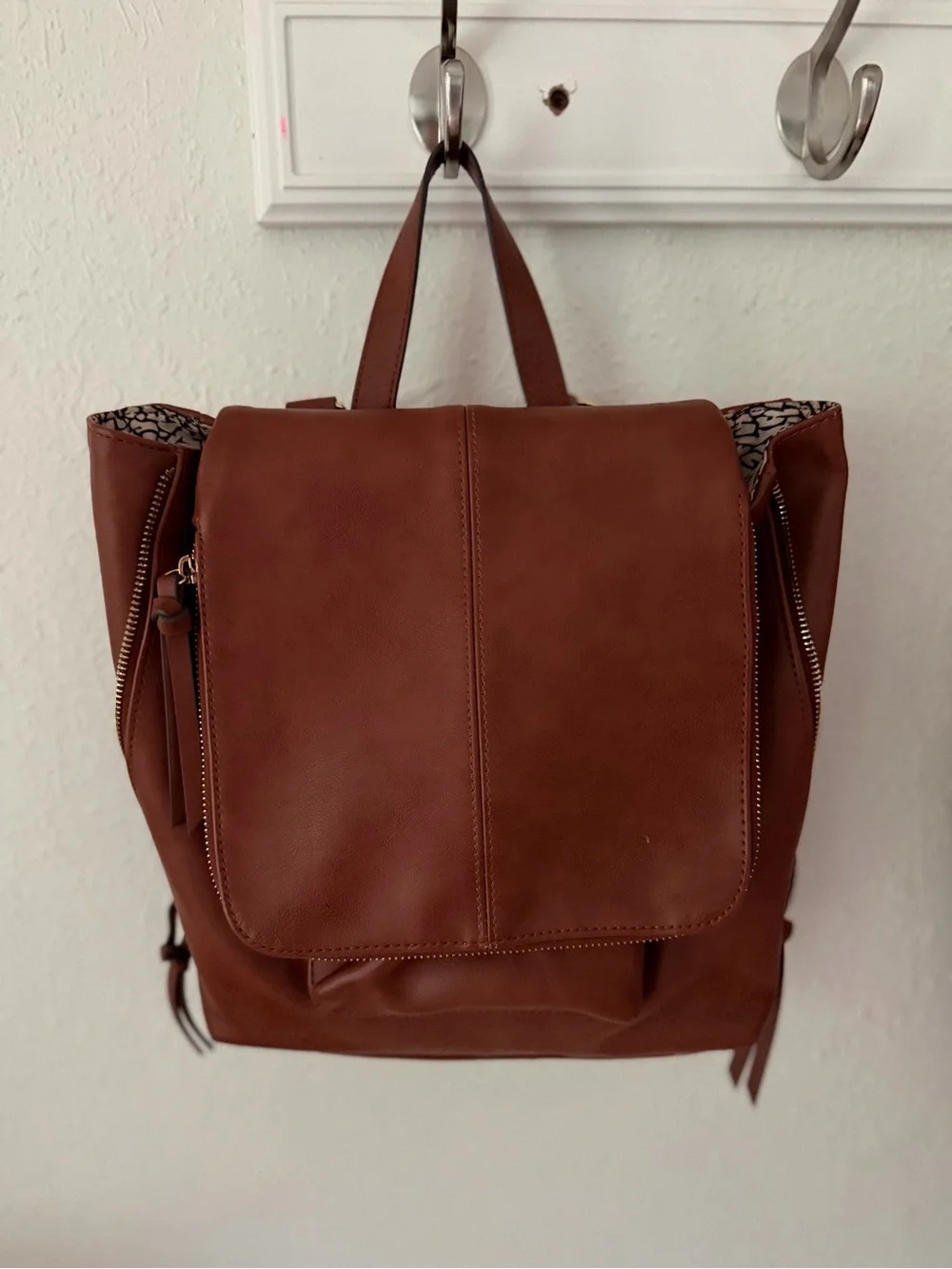 INC International Concepts Brown Faux-Leather Convertible Backpack Tote